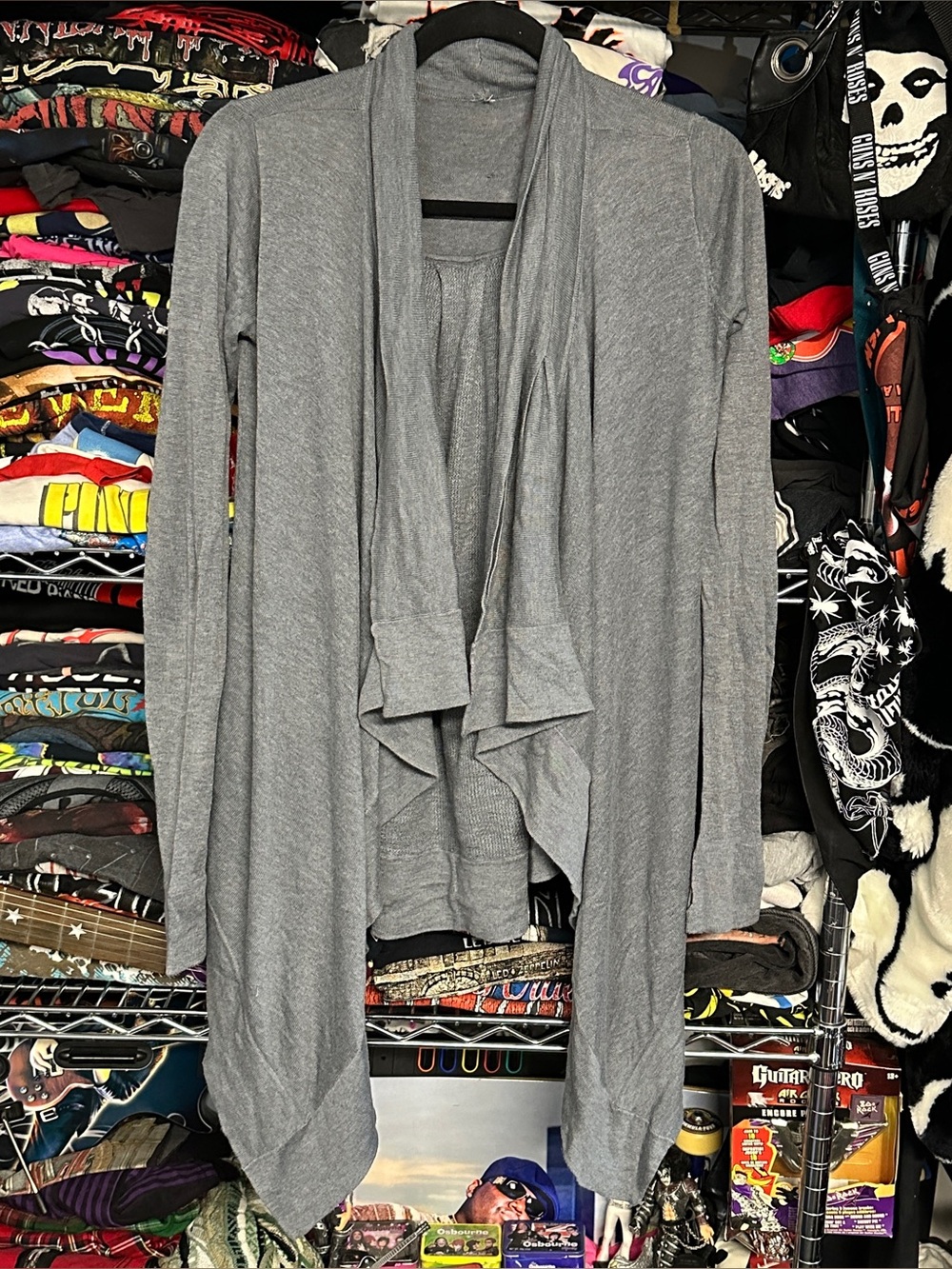 LULULEMON women's grey knit lightweight flowy cardigan sweater, S/M.